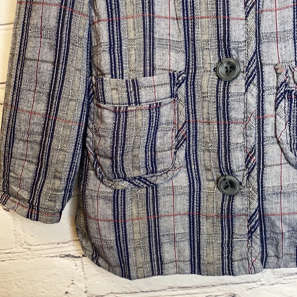 Old Navy Girl's Blue Plaid Jacket Size 5T